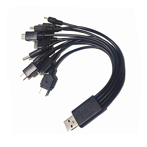 10 en 1 universal Multifunción Cargador USB cable para teléfono móvil MP4 Zaf Negro