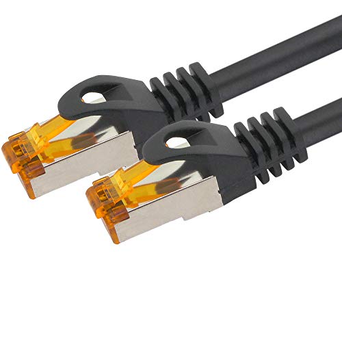 1aTTack.de 368545 Cable de red exterior Cat.6a 25m - negro - Patch cable Cat6a (SFTP PIMF) 10 Gb/s con conector Rj45-1 pieza 25 metros negro