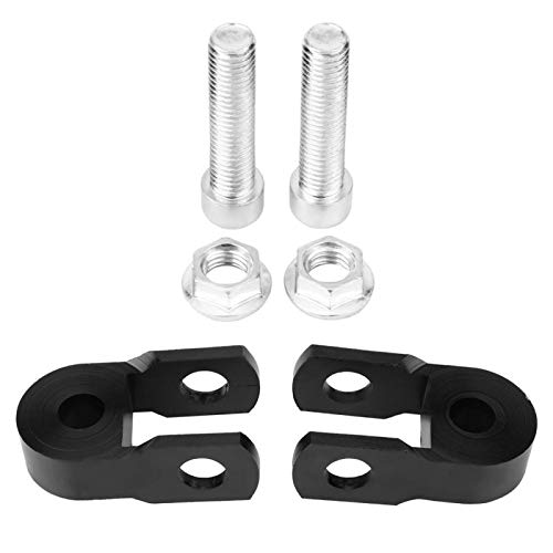 2 unids Universal Motocicleta Amortiguador de Choque Trasero Elevador Altura Extensión 3 cm Chasis Negro por Modificación de Motocicleta(Con tornillos)