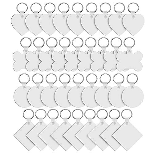 36 unids madera duro llavero en blanco MDF doble lado impreso llaveros sublimación transferencia de calor llaveros fabricación de joyería