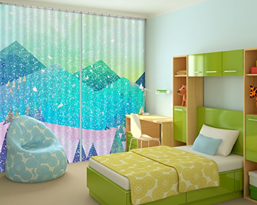 3D Mountain 667 - Cortinas con estampado de cortinas para fotos (264 cm x 241 cm (ancho) x 241 cm (alto).