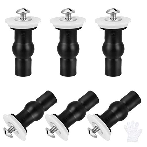 6PCS CHALA Asientos WC Bisagra Accesorios Bisagras Asiento del Inodoro Tornillos de Tuerca con 3 pares Cubierta de mano Desechable Tornillo de Goma Universal Expansible Bisagras de Fijación Superior