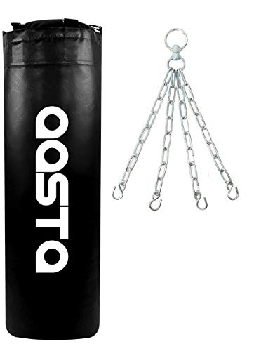 Aasta - Saco de boxeo relleno con cadena colgante giratoria (1,2 m, 30-35 kg)