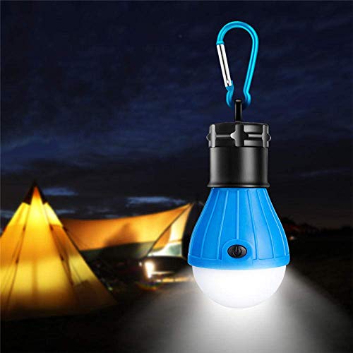 Acampar camping luces luces y linternas recargable luz azul Carpa Lámpara Linterna portátil for acampar bombilla LED de fuente de alimentación de la batería 3xAAA Caza Pesca de la noche la luz de trab