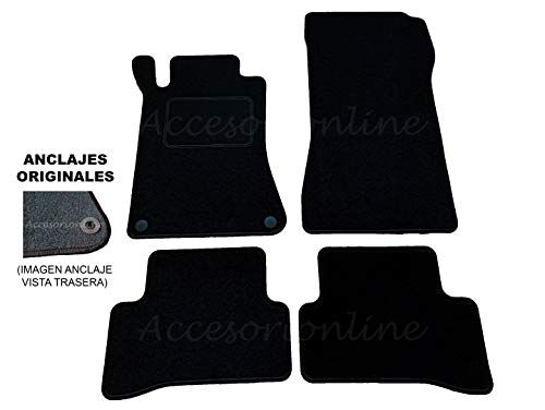 Accesorionline Alfombrillas para Mercedes CLK Todos los Modelos A Medida con talonera Alfombras esterillas (CLK I 1997-2002)