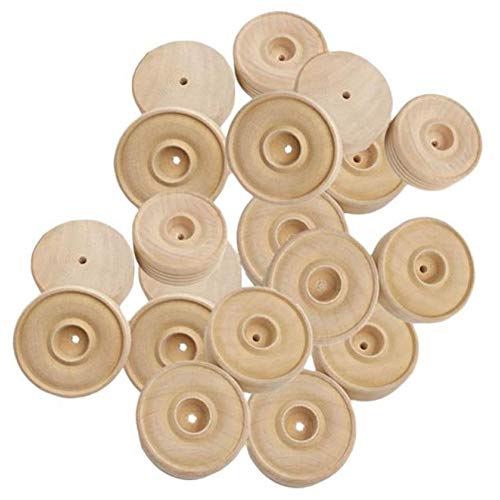 Accesorios 25pcs DIY De Madera Hecho a Mano Manualidades Pequeñas Y Redondas Ruedas De Madera para La Fabricación De Juguetes DIY De La Decoración del Partido