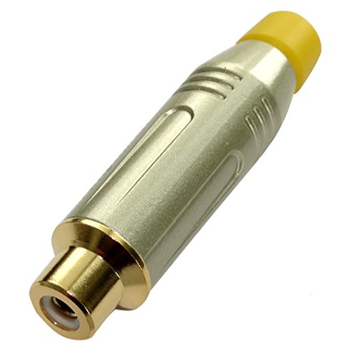 AERZETIX: 2X Conector Enchufe RCA Hembra Plata/Amarillo Dorado para soldar C19525