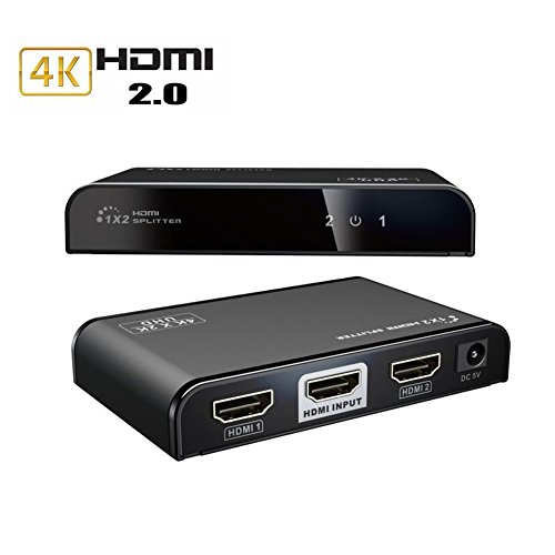 AGPtek 4Kx2K UHD HDMI 2.0 Splitter 1x2 Compatible con HDCP 2.2 Soporte 3D 1080P HDTV