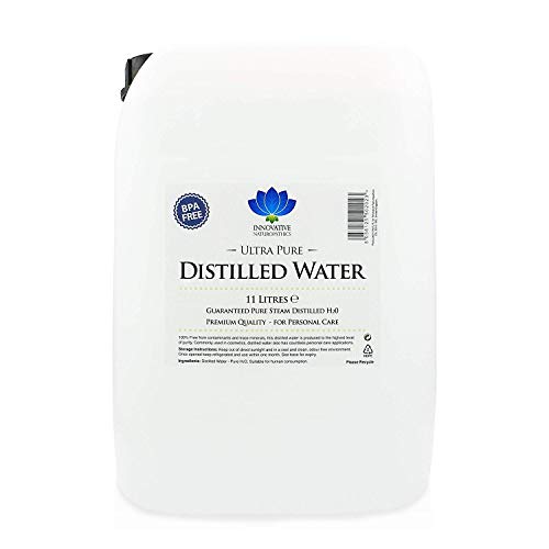 Agua destilada, 11 litros, vapor ultrapuro destilado, 0 ppm