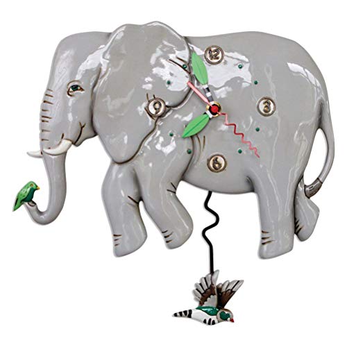 Allen Designs, Reloj de resina con forma de elefante para colgar, Enesco