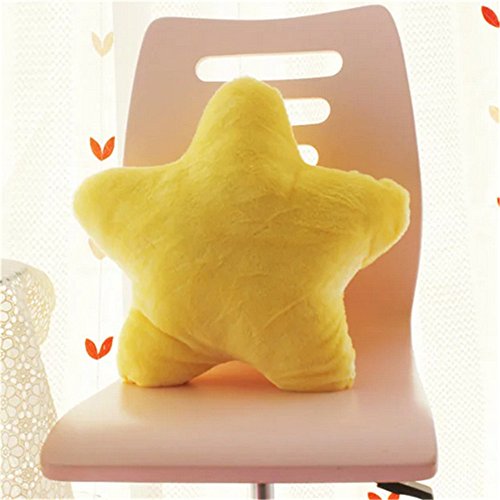 Amyseller Almohada de peluche con forma de estrella amarilla para niños, decoración de Navidad, para niños