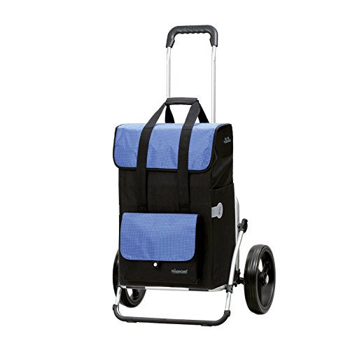 Andersen Carro de Compra Royal XXL con Bolsa Vektor Azul, Volumen 43L, Bolsa térmica y Marco de Aluminio