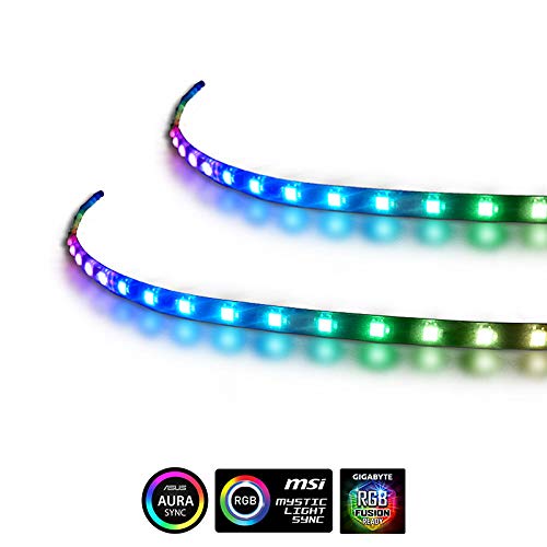 Anidees Tira LED direccionable magnética extendida de 5 V para ASUS Aura Sync, MSI Mystic Light Sync - RGB 2PCS