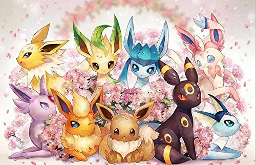 Anime lindo dibujo de Pokemon pintura acrílica a mano por números pintura al óleo pintada a mano cuadro de arte de pared decoración del hogar regalo - 40x50cm sin marco