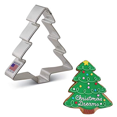 Ann Clark Cookie Cutters Cortador de galletas árbol de Navidad - 10,2 cm - Acero fabricado en EE. UU.