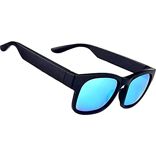 AOHOG Smart bluetooth 5.0 lentes polarizadas con gafas de sol al aire libre a prueba de agua IP7 inalámbrico Llamada gafas de sol Blue and Black
