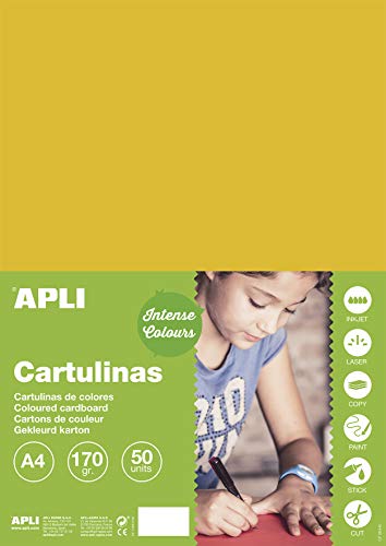 APLI 16501 - Cartulina amarillo oro A4 170 g 50 hojas