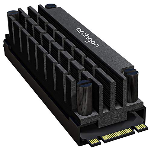 archgon HS-1110 Disipador para el refrigerador M.2 SSD 2280 PCIe NVMe/SATA, 20 mm de Altura, Aluminio, Almohadilla térmica 2X, Montaje con Tornillos, pasivo, Negro