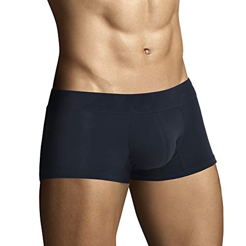 ARIUS Calzoncillo Boxer Corto Ajustado de Hombre Negro de algodón con diseño Moderno y ergonómico con la Copa en Forma de U - Boxer Masculino - Boxer Caballero - Ropa Interior Hombre Sexy (L)