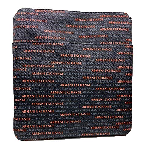 Armani Exchange - Bandolera para hombre, color negro y naranja