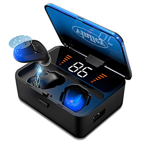 Auriculares Inalámbricos Bluetooth 5.0, Sonido Estéreo Auricular In-Ear, CancelacióN de Ruido 3D Ipx7 Resistente al Agua, Carga Rapida Autifonos (Blue)