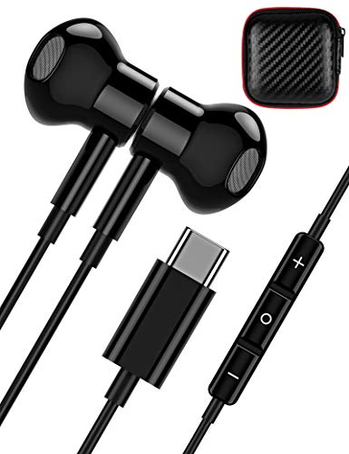 Auriculares USB Tipo C, iMangoo In-Ear Magnéticos Auriculares con micrófono Control Remoto de Volumen Cancelación de Ruido Sonido Estéreo para Samsung S20 FE S20 Note 20 Ultra S20+ OnePlus 8T Nord
