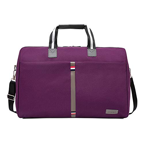 BAGZY Bolso de Viaje Grande Bolsa de Hombro de Gimnasio Bolsa Deportiva Mano de Viaje Cabina de Equipaje Bolso Holdall Bolsa del Fines de Semana Equipaje Camping Púrpura