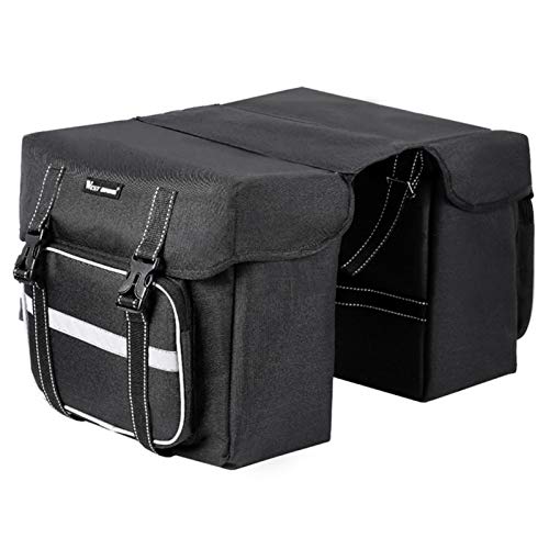 BAIGIO Alforjas para Portaequipajes de Bicicleta, Bolsa Alforja Trasera para Bicicletas MTB Bicicleta Carretera Bolsas Sillines Bolsa de Ciclismo con Doble Bolsa Lateral para Asiento Trasero (Negro)