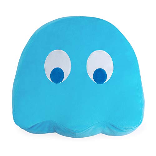 Balvi Cojín Pac-Man Inky Color Azul En Forma del icónico Personaje de Videojuego Pac-Man Poliéster 35cm