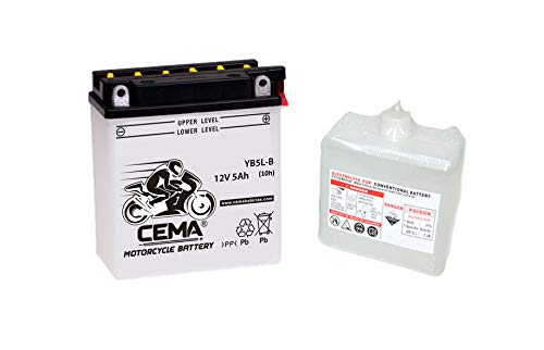 Batería de moto YB5L-B/12N5-3 marca VMF plomo ácido CB5L-B