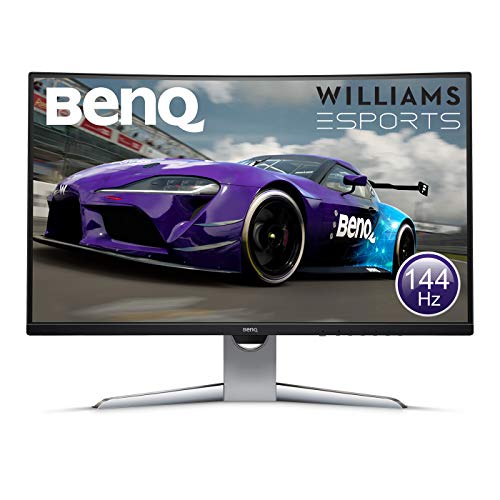 BenQ EX3203R - Monitor Curvo Gaming de 31.5" (QHD 2K, 144 Hz, HDR, FreeSync 2, Sensor B.I, HDMI, Display Port, USB-C) Color Negro y Gris