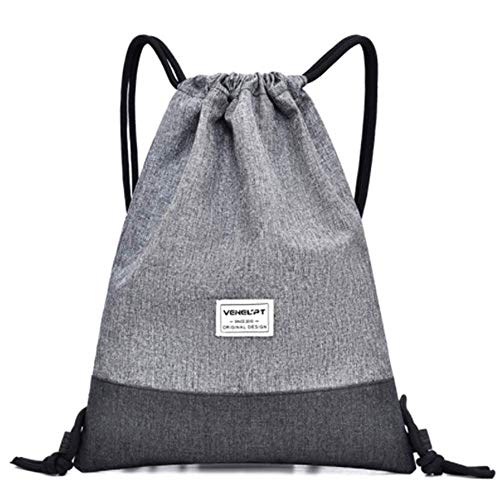 BETOY Mochila de Cuerdas Mujer Hombre Bolsas de Cuerdas Bolso Mujer Casual Prueba de Agua Bolsillo Exterior Extra Ajustable Correas de Hombros para Gimnasio Deporte Yoga