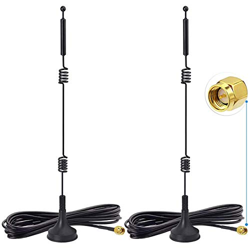 Bingfu Antena WiFi Doble Band 2.4GHz 5GHz 5.8GHz 9dBi Base Magnética Antena SMA (2-Paquete) para Cámara de Seguridad Inalámbrica Grabador de Vigilancia Cámara de Visión Trasera de Remolque de Camión