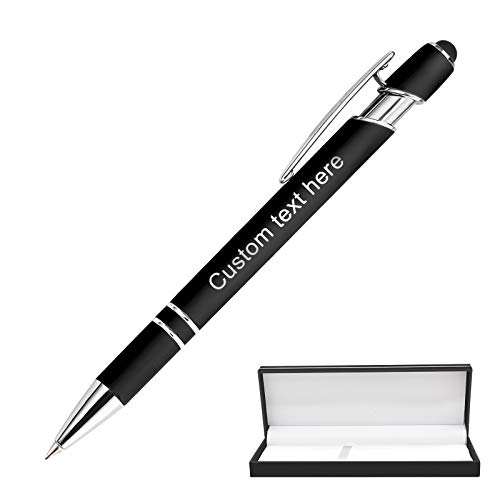 Bolígrafos Personalizables,Bolígrafos Personalizados con nombre, Metal Suave Al Tacto, Introduzca El Logotipo o El Mensaje,Pluma multicolor de doble uso, regalo personalizado Tinta Negra - Uno