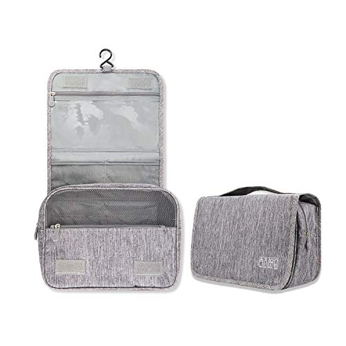 Bolsa de Aseo, Neceser de Viaje Plegable Bolsa Cosméticos Colgante Organizador Maquillaje, Impermeable Bolsa de Lavado con Múltiples Compartimentos, Accesorios de baño, Toiletry Bag para Vacaciones