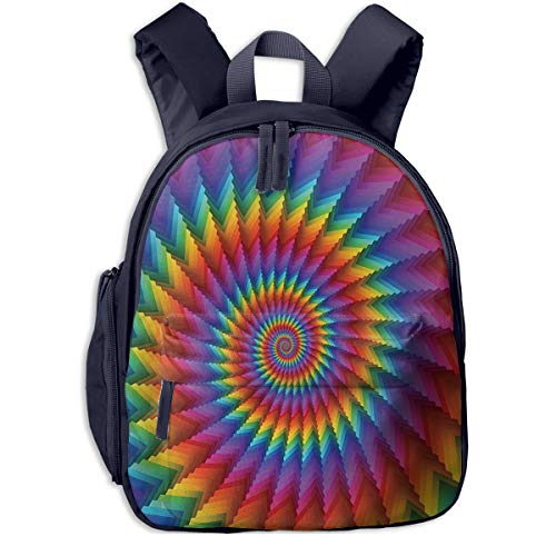 Bolsa La Escuela Mochila con Arco Iris Espiral Colorido Circular Arco Iris Impermeable Mochilas para Niños Niñas