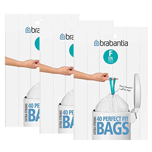 Brabantia - Bolsas de basura (3 cajas de 40 unidades, tipo F, 20 L)