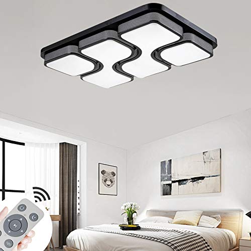 BRIFO 78W Lámpara de techo LED Regulable,lámpara de techo para salón,oficina, cocina, sala de estar,clase de protección de lámpara moderna (78W Regulable Negro)