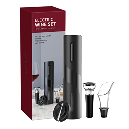 Cabilock Abridor de Vino Eléctrico 1 Juego 4 en 1 Sacacorchos Recargable con Línea de Carga USB Abridor de Botellas de Vino Sacacorchos de Carga Tapón de Bombeo Al Vacío Ideal para Los