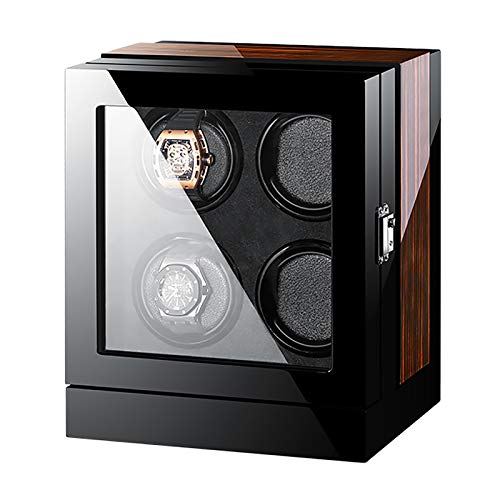 Caja de enrollamiento de Spinner Reloj Windoer - Winder Smart Winder de 4 tragamonedas Reloj mecánico Caja de bobinador automático LED Luz Táctil Pantalla de lujo Shaker Skill Motor Motor Model Funda