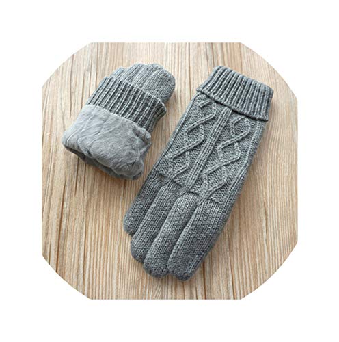 Carl Hamilton Guantes de punto para mujer Guantes de guantes de cachemir de lana con pantalla táctil A53 gris claro tamaño palma 16.5-19 cm