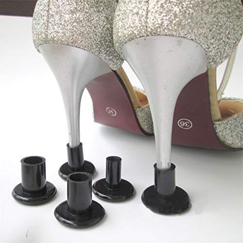 CAVIVI 10 protectores de talón transparentes para grava de césped al aire libre, bodas, tacones, protectores de tacón alto para zapatos de tacón alto, 13 mm de diámetro