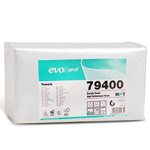 Celtex Evo Prof - Toallas desechables para peluquería y esteticista, alta calidad, 66 g/m², 40 x 80 cm, 100% celulosa pura dermatológicamente probada.