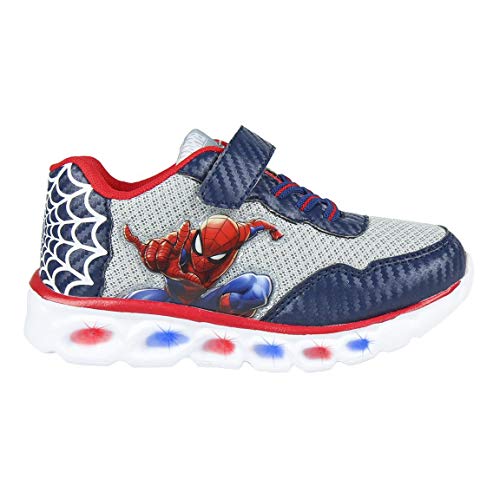 CERDÁ LIFE'S LITTLE MOMENTS Cerdá-Zapatillas LED Spiderman de Color Azul, Gris Perla, 31 EU