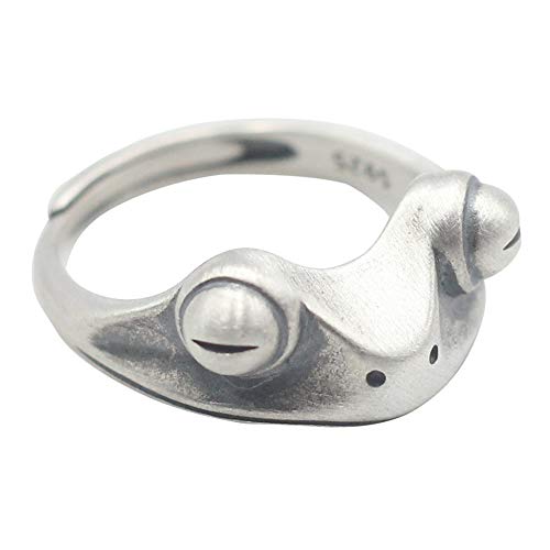 cheap4uk 1 Pieza Anillos Abiertos de Rana Anillos de Dedo de Rana de Acero de Titanio Retro Joyas Personalizadas para Mujeres y niñas