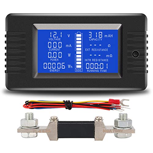 Cimoto 0-200V 0-300A Indicador de Descarga de la BateríA Del AutomóVil Probador de Capacidad EnergíA EnergíA Impedancia Resistencia VoltíMetro 300A Shunt