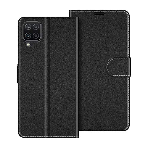 COODIO Funda Samsung Galaxy A12 con Tapa, Funda Movil Samsung A12, Funda Libro Galaxy A12 Carcasa Magnético Funda para Samsung Galaxy A12, Negro