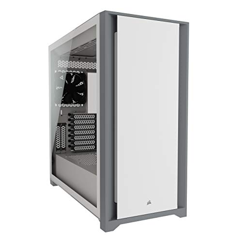 Corsair 5000D Chasis para PC ATX Semitorre con Cristal Templado (Panel Frontal de Acero Sólido, Sistema de Gestión del Cableado RapidRoute, Dos Ventiladores de 120 mm) Color Blanco