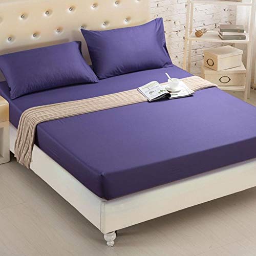 CTOBB Sábanas Ajustables Funda de colchón Sábanas de Lijado de Color sólido Sábanas Sábanas con Banda elástica Doble Queen Size 180X200CM, 03,100cm * 200cm