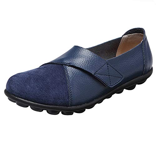 Cutogain Mocasines ortopédicos de Cuero de PU Zapatos de Suela Informal de Suela Blanda para Mujeres Estudiantes